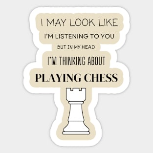 Thinking about chess Sticker